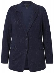 Ulla Popken 841163 Blazer em malha jacquard Azul-marinho