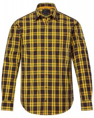 JP1880 Checked Shirt Long Sleeve Kent Collar Curry