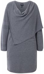 Ulla Popken 841941 Vestido de malha de manga comprida Cinzento mesclado