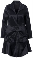 Ulla Popken 842028 Blazer peplum com pregas Preto