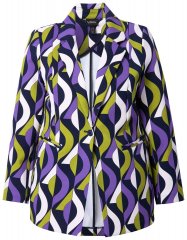 Ulla Popken 842680 Blazer estampado em jersey punto di Roma Azul-marinho