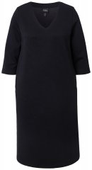 Ulla Popken 843326 Vestido de sweat com manga 3/4 Preto