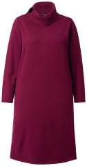 Ulla Popken 843627 Vestido de malha de manga comprida com gola alta Bordô