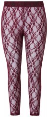 Ulla Popken 844543 Collants com renda Bordô