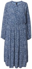 Ulla Popken 844594 Vestido midi floral Azul-marinho