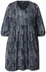 Ulla Popken 844945 Vestido de jersey estampado Preto