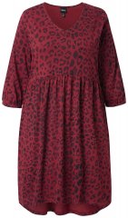 Ulla Popken 844945 Vestido de jersey evasê com decote em V Ameixa