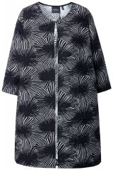 Ulla Popken 844981 Blazer texturizado com decote redondo Preto