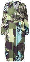 Ulla Popken 845122 Vestido midi estampado com bolsos Turquesa