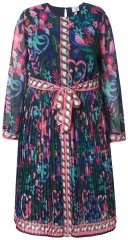 Ulla Popken 845649 Vestido de chiffon floral Azul-marinho