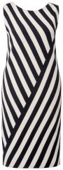 Ulla Popken 845784 Vestido de malha às riscas Preto