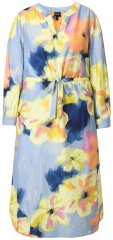 Ulla Popken 846330 Vestido comprido floral Azul claro