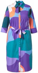 Ulla Popken 846351 Vestido camiseiro estampado Lilás