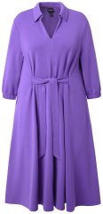 Ulla Popken 846373 Vestido de sweat evasê com manga 3/4 Lilás