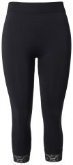 Ulla Popken 846491 Leggings de meia 3/4 com renda Preto