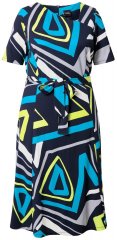 Ulla Popken 847324 Vestido midi estampado Azul-marinho