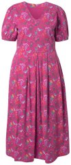 Ulla Popken 847409 Vestido comprido estampado Vermelho baga