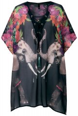 Ulla Popken 847698 Vestido estampado Preto