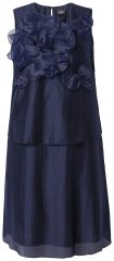 Ulla Popken 847918 Vestido de chiffon floral Azul-marinho