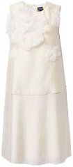 Ulla Popken 847918 Vestido de chiffon floral Branco sujo