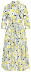 Ulla Popken 848081 Vestido camiseiro às riscas Branco