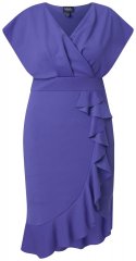 Ulla Popken 848120 Vestido com folhos Lilás