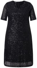 Ulla Popken 848140 Vestido de lantejoulas Preto