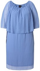 Ulla Popken 848169 Vestido de chiffon evasê Azul claro
