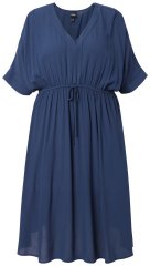 Ulla Popken 848224 Vestido midi com cordão Azul-marinho
