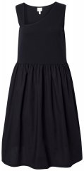 Ulla Popken 848305 Vestido midi sem mangas com decote em V Preto