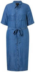 Ulla Popken 848491 Vestido camiseiro Azul ganga