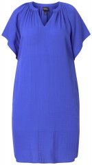 Ulla Popken 848526 Vestido de mistura de linho com bolsos Azul