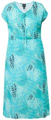 Ulla Popken 848696 Vestido midi estampado com decote em V Turquesa