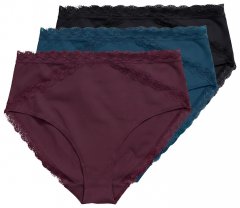 Ulla Popken 848803 Cuecas com renda pack de 3 Bordô