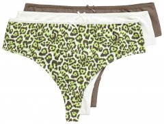 Ulla Popken 848826 Tangas com padrão animal pack de 3 Taupe