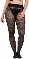 Ulla Popken 849055 Collants com flores Preto