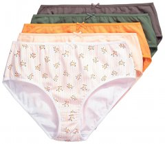 Ulla Popken 849098 Cuecas com flores pack de 6 Laranja