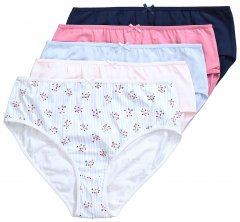 Ulla Popken 849098 Cuecas com flores pack de 5 Azul claro