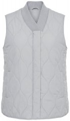 Ulla Popken 849221 Colete acolchoado com gola canelada Cinzento