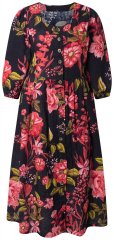 Ulla Popken 849593 Vestido camiseiro floral Azul-marinho