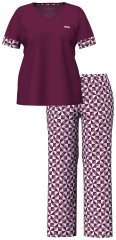 Ulla Popken 849850 Pijama aos quadrados Vermelho baga