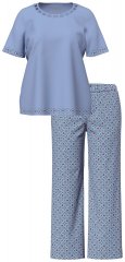 Ulla Popken 850045 Pijama de manga curta Azul claro