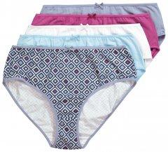 Ulla Popken 850077 Cuecas com padrão pack de 5 Azul claro