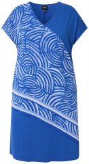 Ulla Popken 850389 Vestido de chiffon estampado Azul