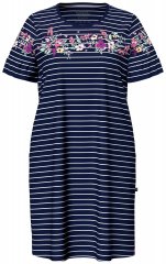 Ulla Popken 850401 Camisa de noite floral Azul-marinho