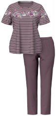 Ulla Popken 850403 Pijama com flores Castanho