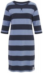 Ulla Popken 850958 Vestido de sweat às riscas com manga 3/4 Azul-marinho