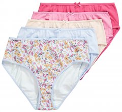 Ulla Popken 851140 Cuecas com flores pack de 5 Rosa