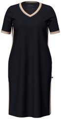 Ulla Popken 851237 Camisa de noite às riscas Preto
