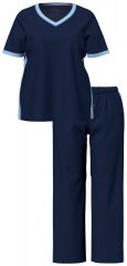 Ulla Popken 851245 Pijama às riscas Azul-marinho